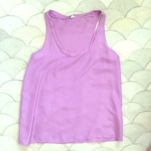J. Crew Lilac Silk Twyla Top